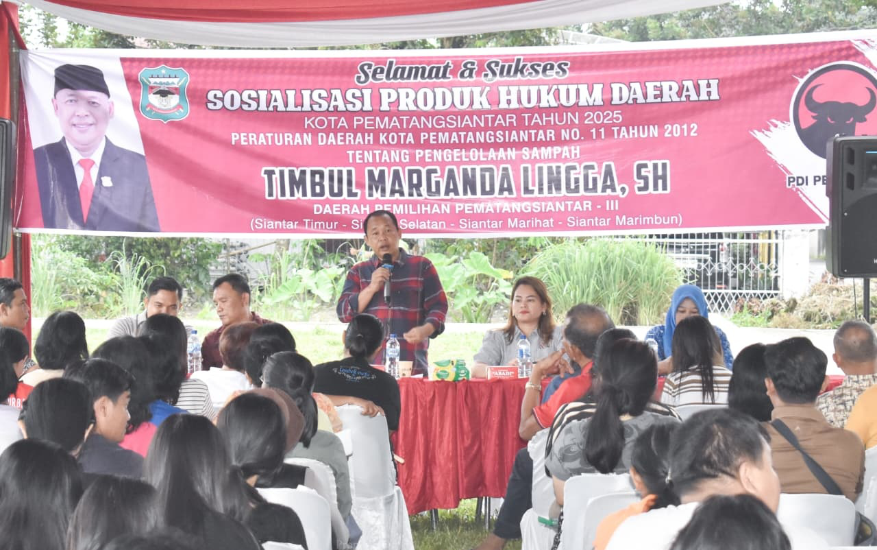 Ketua DPRD Siantar Timbul Lingga Sosialisasikan Ideologi Pancasila dan Perda tentang Pengelolaan Sam